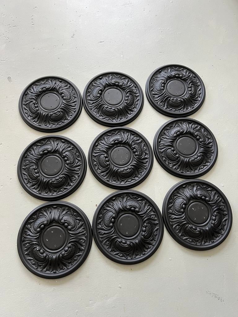 9x Arstyl Rozet R1517 ornamenten, zwart, 300mm diameter, Kunststof, Ophalen of Verzenden, Klassiek, Gebruikt