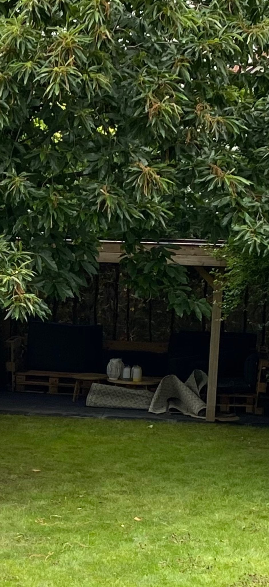 Zelfgemaakte Pallet Zithoek met Kussens, Ophalen, Gebruikt, Hout