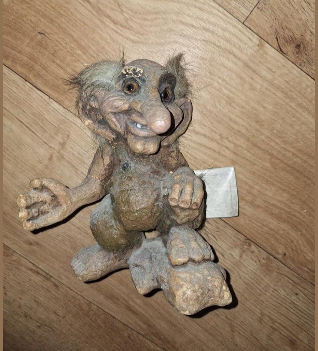 Vintage Noorse Trol Figuur - Uniek Decoratiestuk, Verzamelen, Ophalen of Verzenden, Zo goed als nieuw