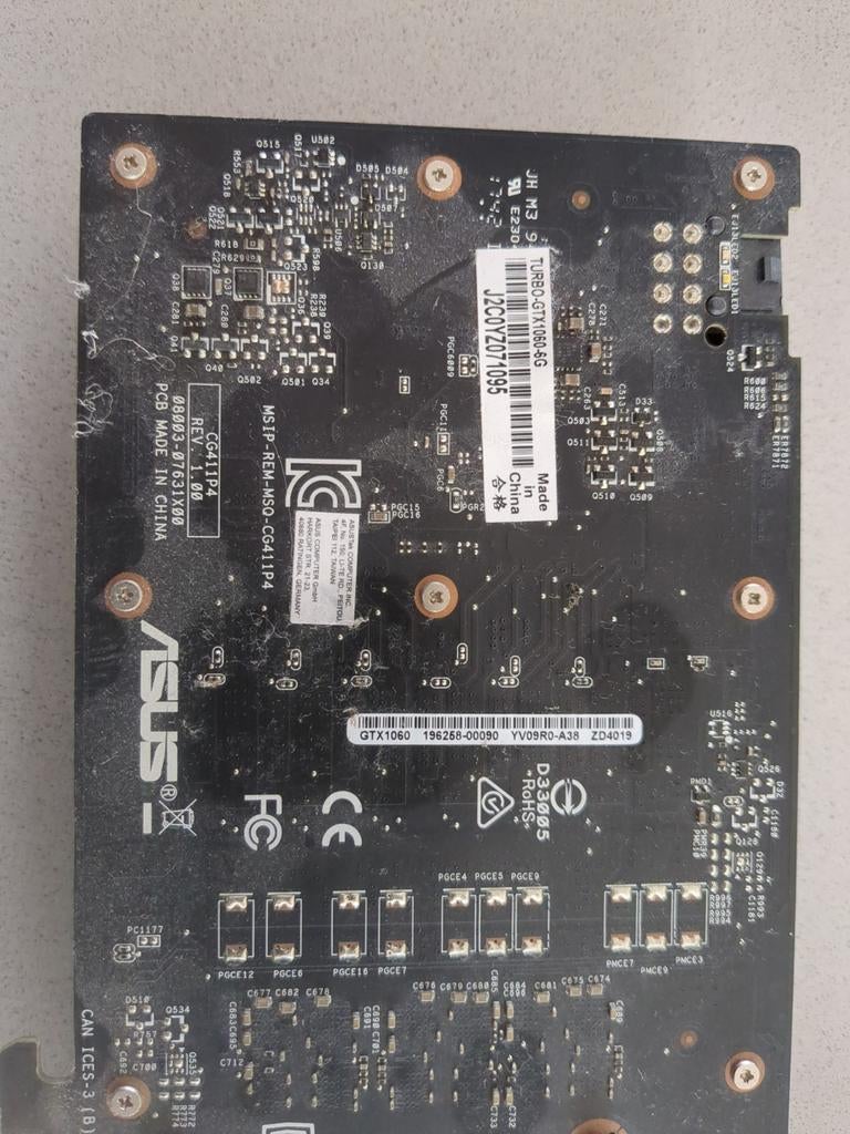 ASUS GeForce GTX 1060 6GB Grafische Kaart, PCI-Express 3, Gebruikt, Ophalen of Verzenden, GDDR5