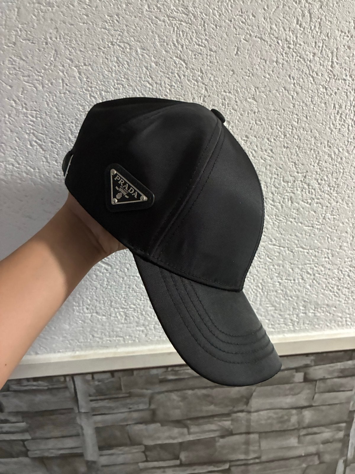 Prada pet - Zwarte nylon baseballcap, Ophalen of Verzenden, Zo goed als nieuw, One size fits all, Pet
