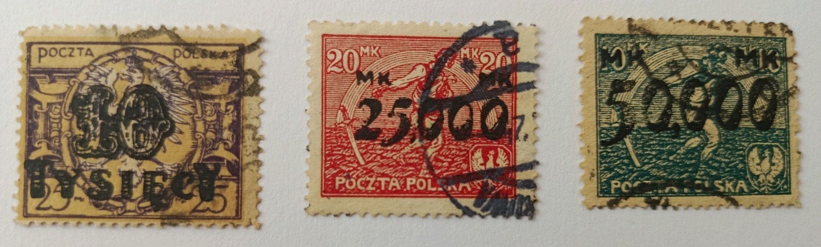 Polen. Inflatie opdruk 1923, Ophalen of Verzenden, Polen, Gestempeld