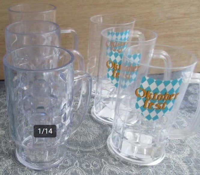 diverse kunststof bierpullen / bierglazen - alles voor 4,00, Ophalen of Verzenden, Zo goed als nieuw, Overige materialen, Overige stijlen