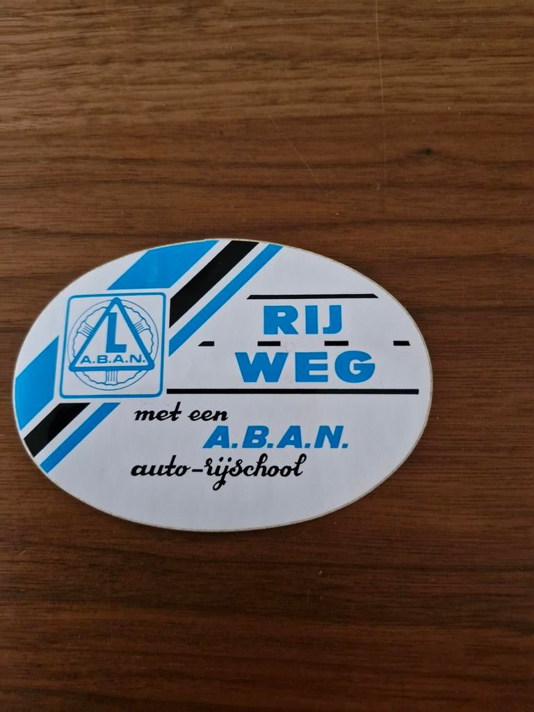6248 Sticker Rij Weg met Een A.B.A.N. auto-rijschool, Ophalen of Verzenden