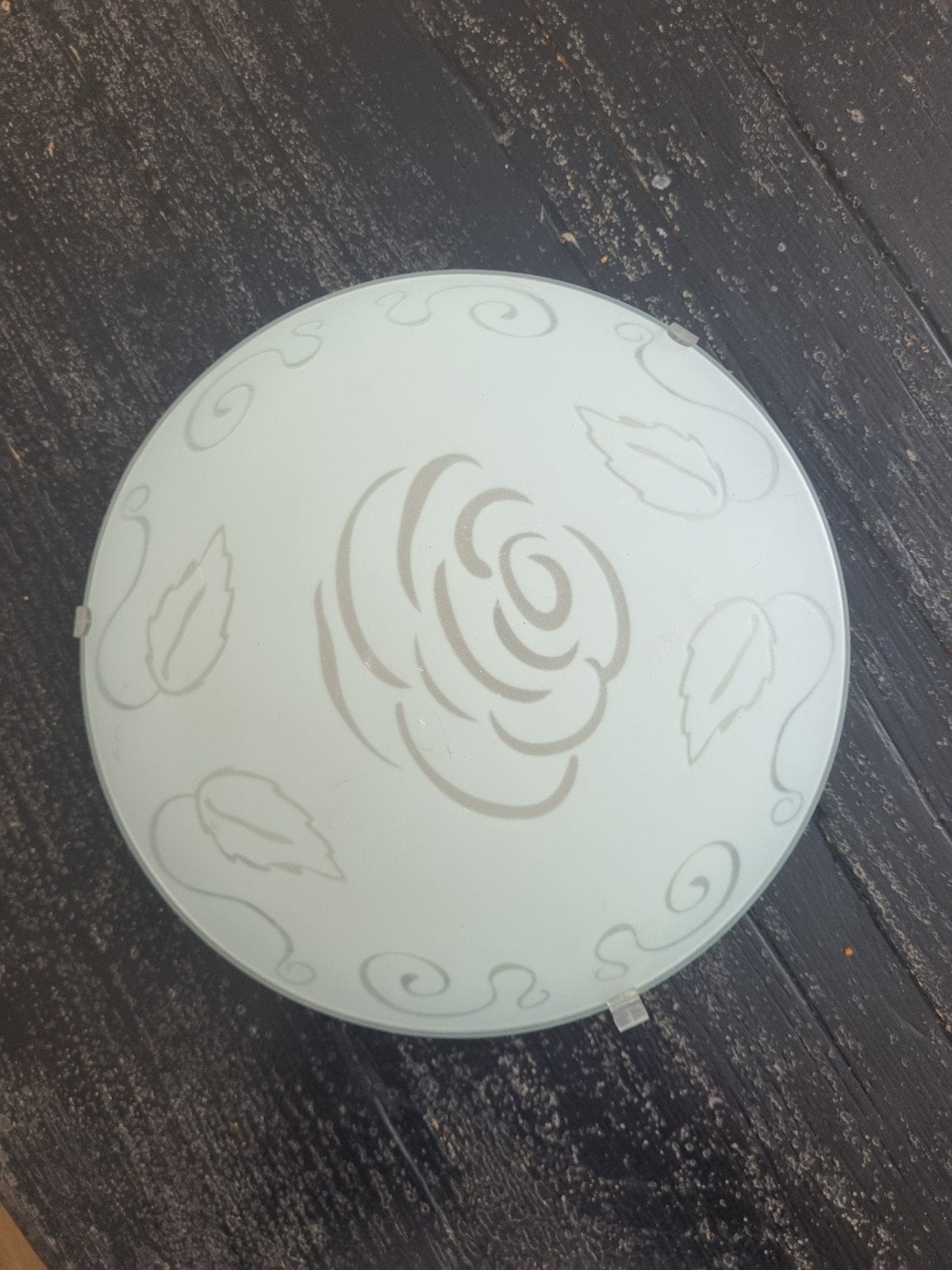 Plafonaire roos - Plafondlamp met rozenmotief, Ophalen of Verzenden, Zo goed als nieuw, Glas, 24 cm