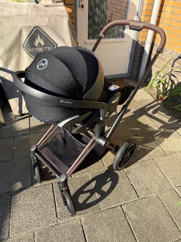 Complete Cybex Priam 4 + Cloud Z2 set – Rose Gold, Zo goed als nieuw, Combiwagen, Verstelbare duwstang, Ophalen