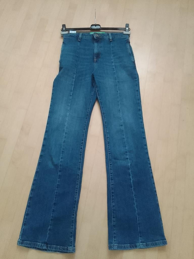 Benneton jeans broek maat 34, Verzenden, Zo goed als nieuw, Blauw, W27 (confectie 34) of kleiner