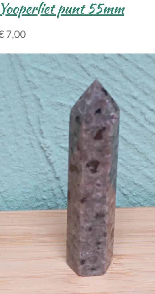 Yooperliet punt 55mm, Ophalen of Verzenden, Mineraal
