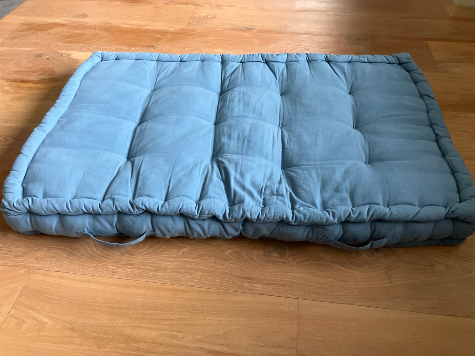 Comfortabel lichtblauw palletkussen / zitkussen (120x80), Ophalen, Overige merken, Gebruikt, Blauw