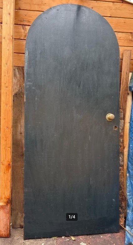 Houten (boog)deur, Ophalen, Gebruikt, Binnendeur, 200 tot 215 cm