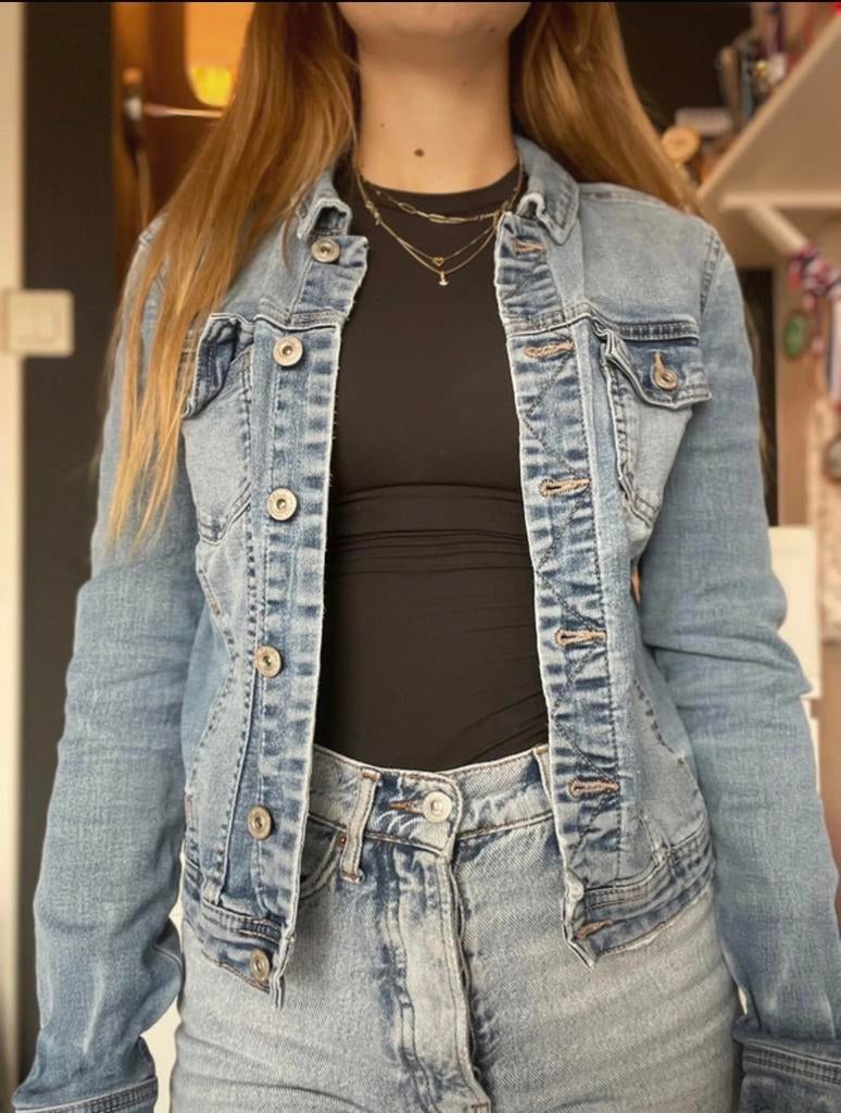 ONLY Spijkerjas Blauw Maat S - Veel Gedragen, Kleding | Dames, Jassen | Zomer, Ophalen of Verzenden, Gedragen, Maat 36 (S), Blauw