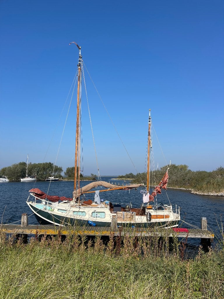 Klassieke Platbodem Baarda Zee Grundel, Watersport en Boten, 9 m, Gebruikt, Staal, Binnenboordmotor