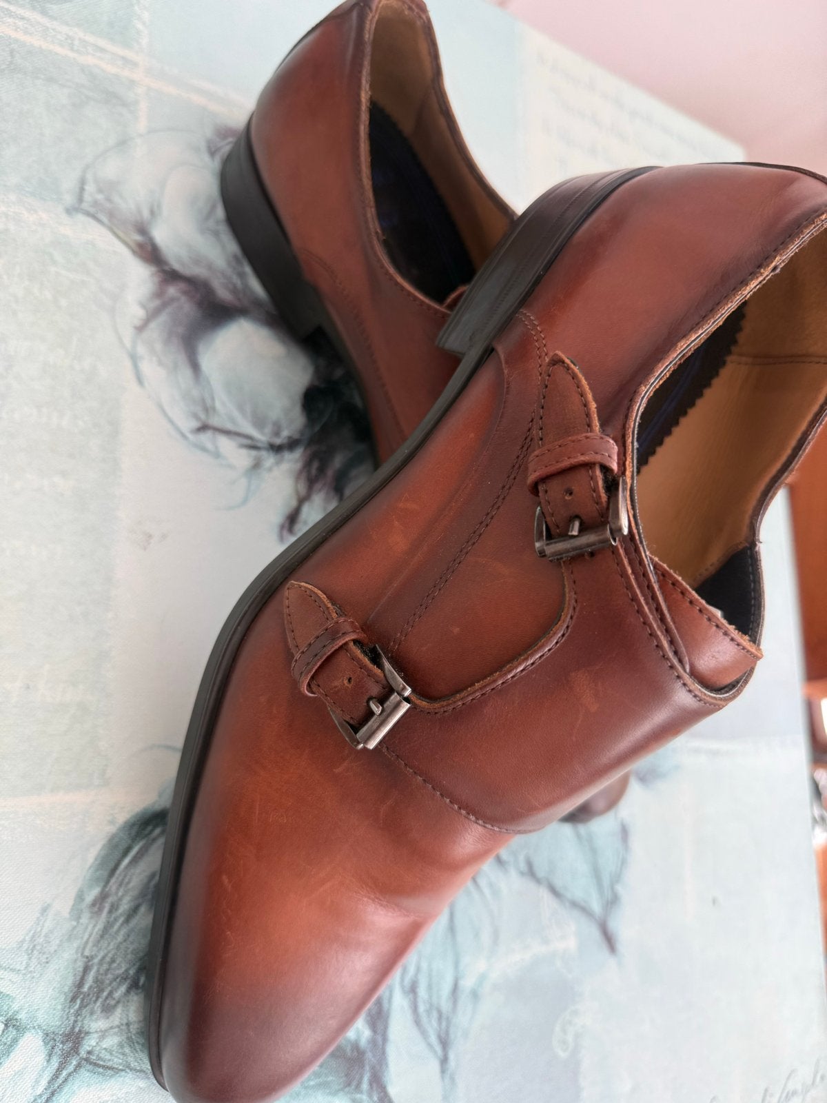 Giorgio 1958 Monkschoenen - Bruin leer, maat 42, Ophalen of Verzenden, Zo goed als nieuw, Bruin, Gespschoenen