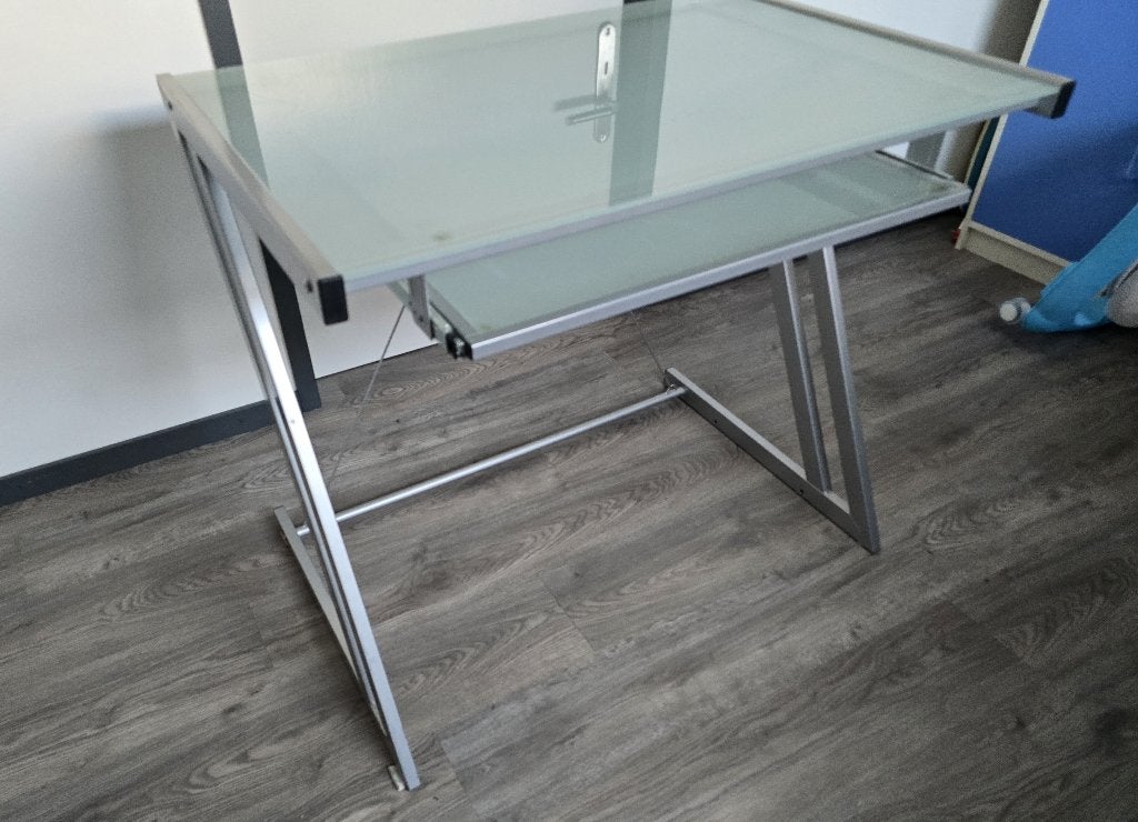 Glazen bureau of computer tafel 90x600x76 cm, Ophalen, Gebruikt, 90 cm, Overige merken