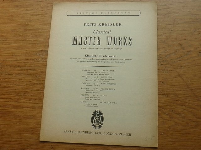 Fritz kreisler - non più mesta -- voor viool en piano, Muziek en Instrumenten, Gebruikt, Klassiek, Ophalen of Verzenden, Artiest of Componist