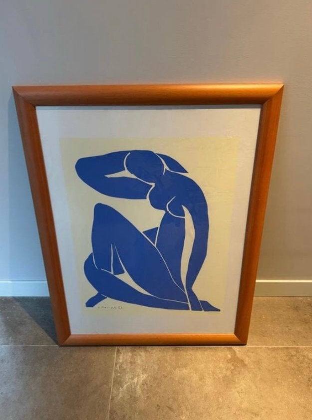 Henri Matisse 'Nu Bleu' Zeefdruk - Ingelijst Kunstwerk, Ophalen