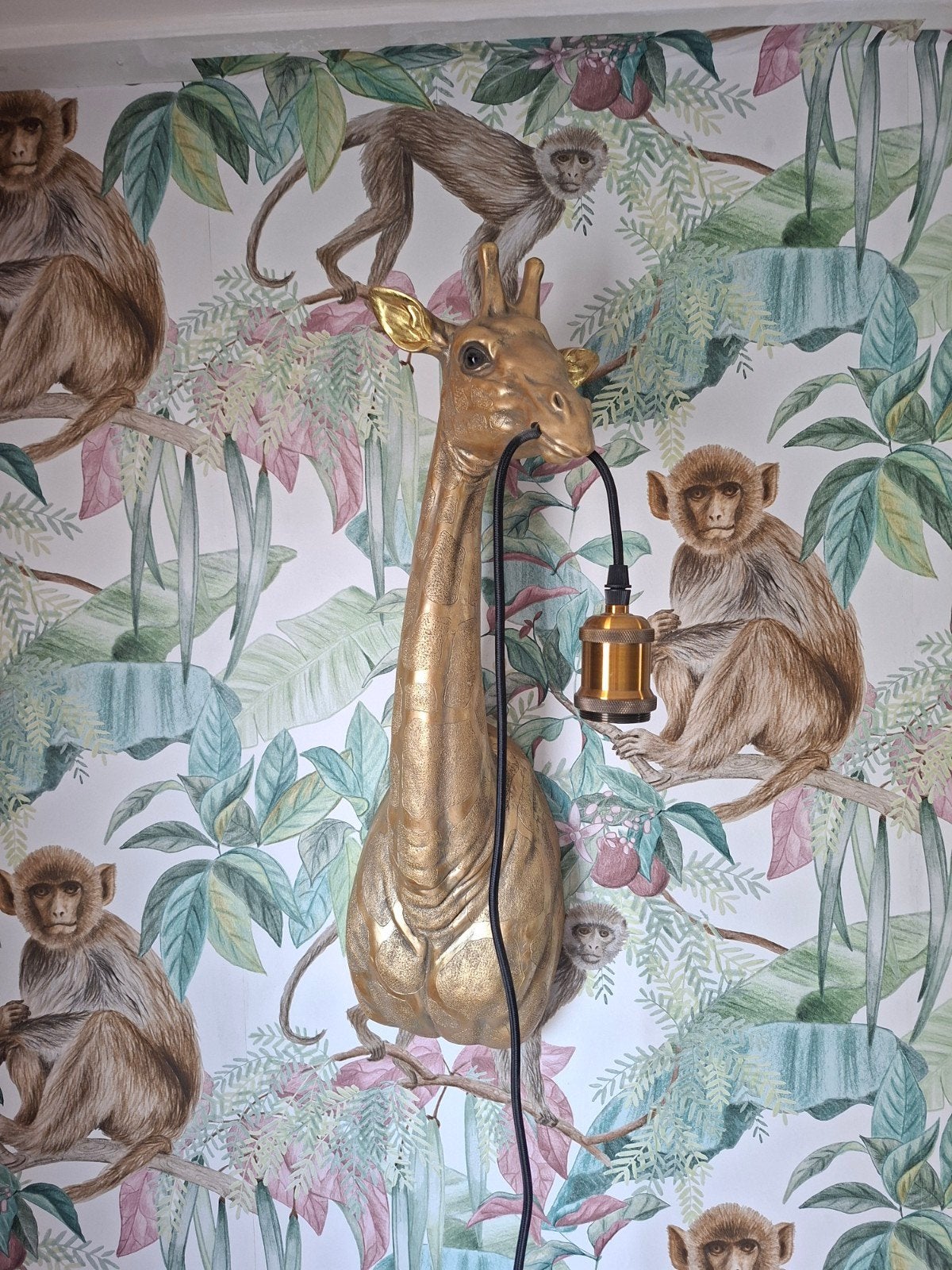 Giraf wandlamp 59 cm hoog - Goud mat of glans, Ophalen