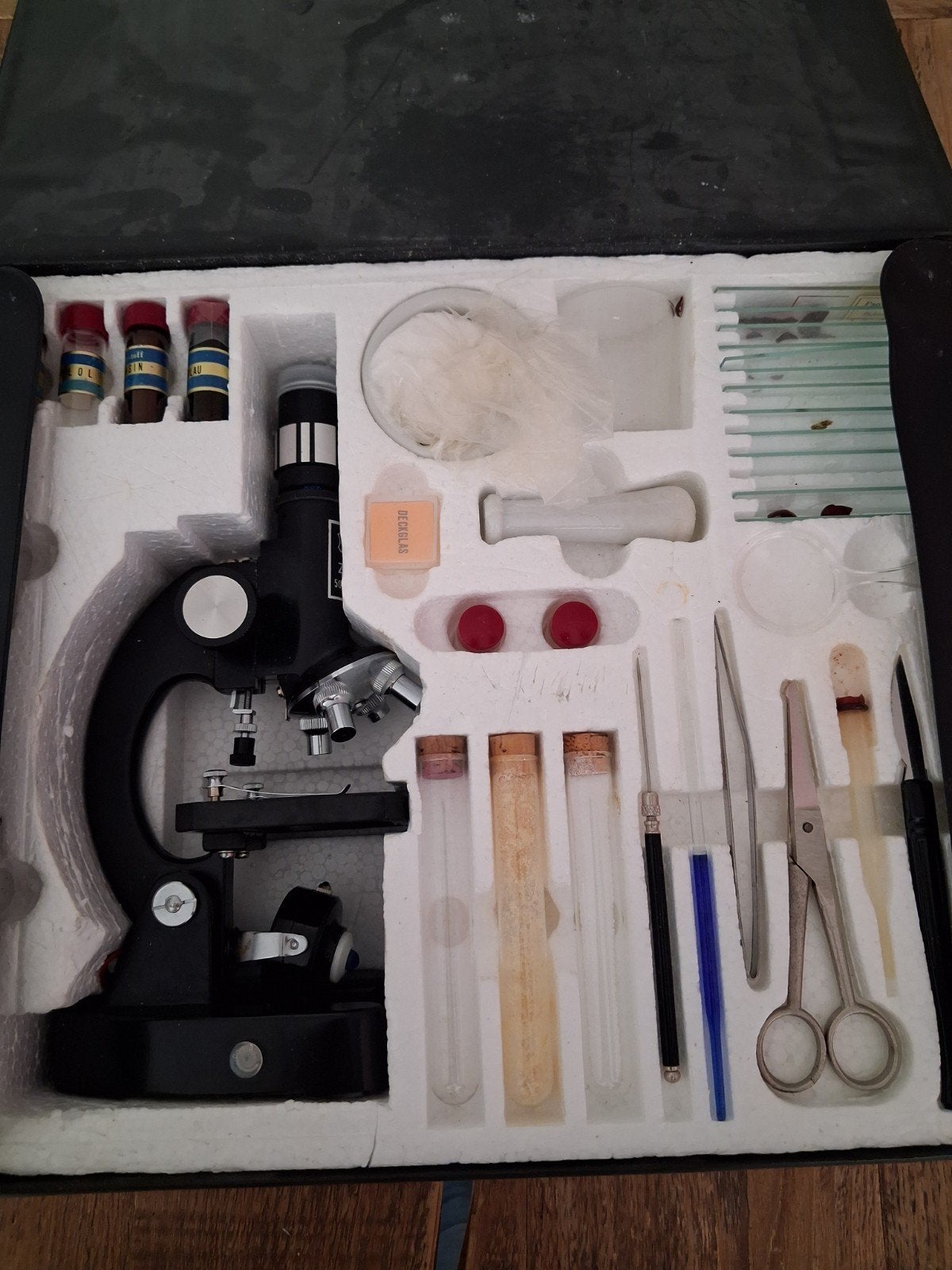 Vintage COC Zoom Microscoop 50x-900x met complete set, Ophalen, Gebruikt, 1000x of meer, Biologische microscoop
