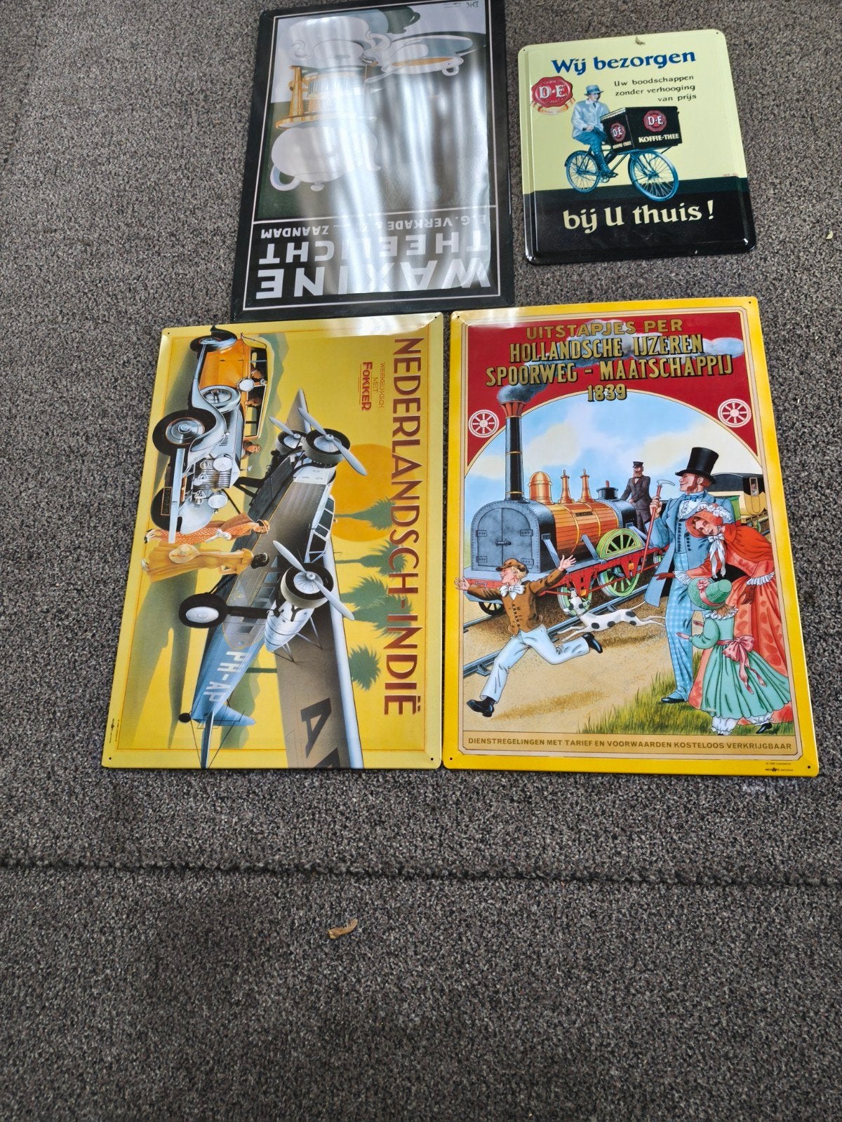 Set van 4 vintage blikvangers, Antiek en Kunst, Ophalen