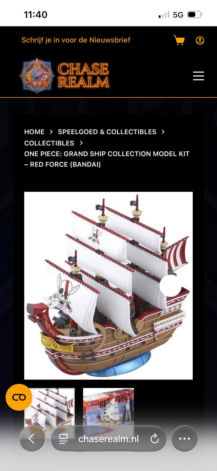 One Piece Grand Ship Collection Model Kit Red Force (Bandai), Overige merken, Ophalen of Verzenden, Nvt, Nvt
