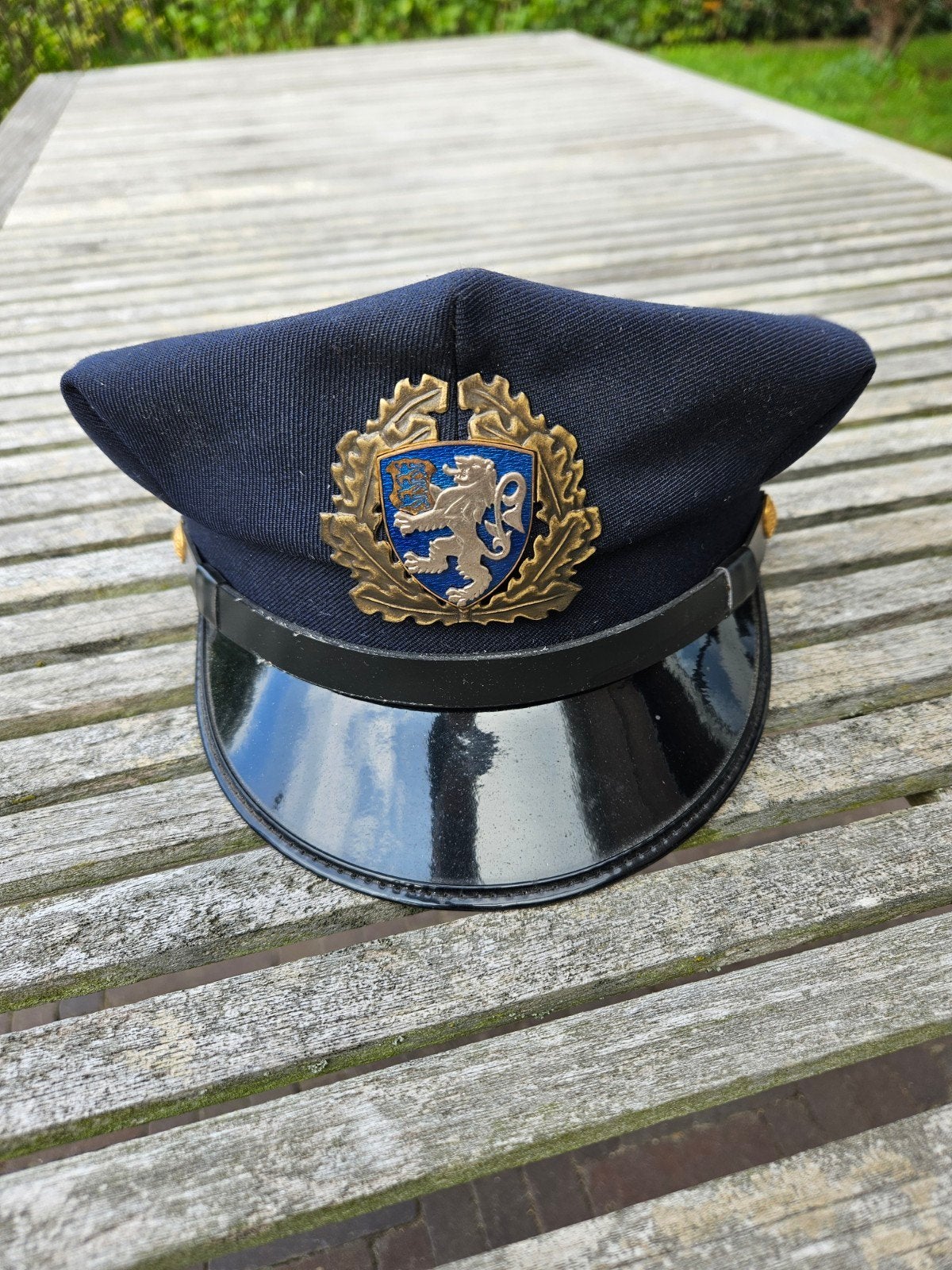 Estland Politie Pet - Vintage Uniform Hoofddeksel, Ophalen of Verzenden, Overige soorten, Overige gebieden, Helm of Baret