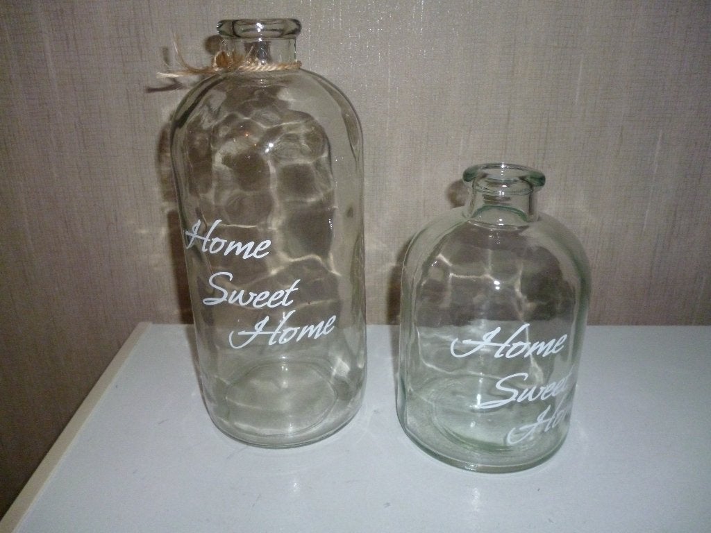 2 glazen decoratie flessen, Huis en Inrichting, Woonaccessoires | Vazen, Ophalen of Verzenden