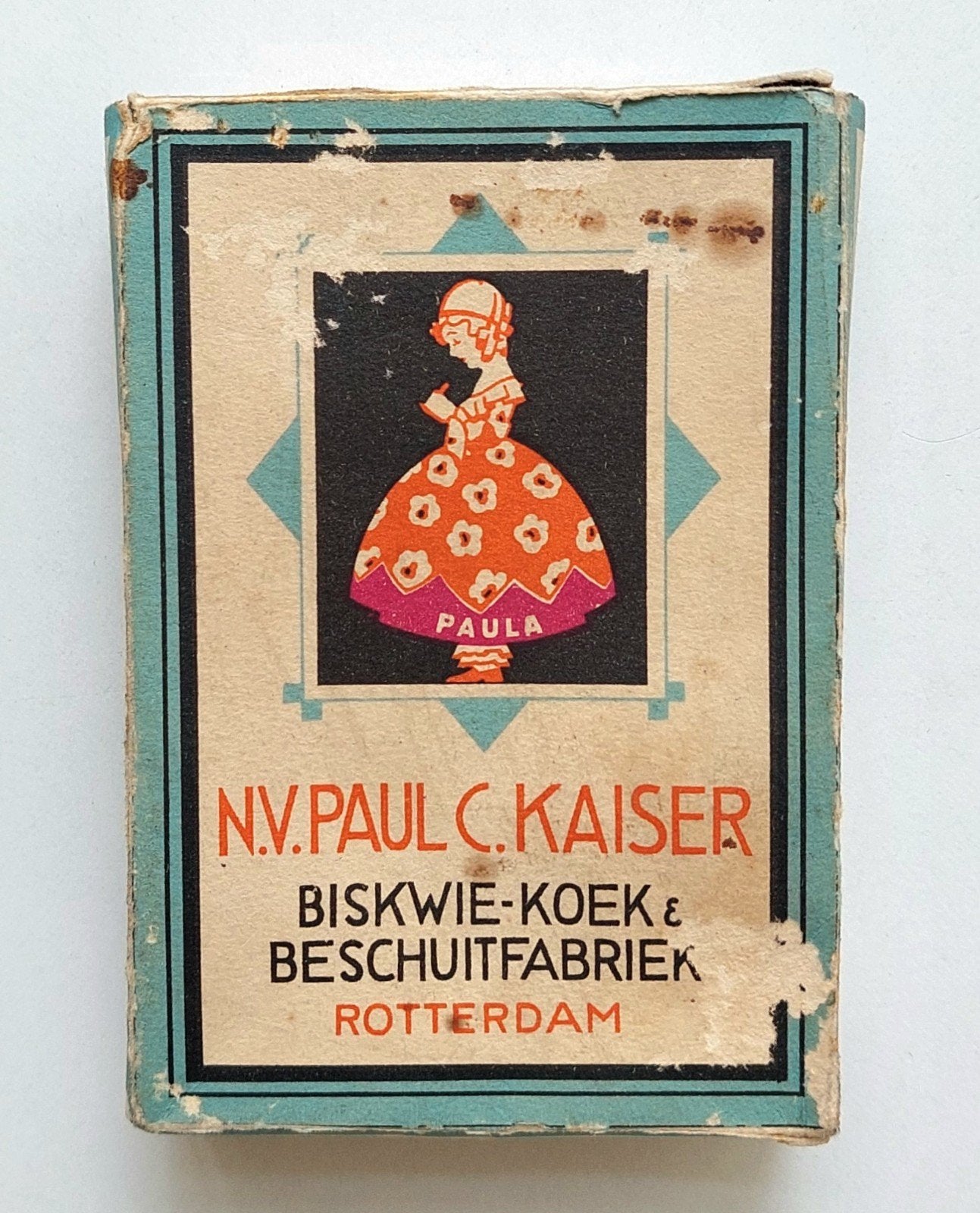 Oud Paul Kaiser Biskwie Reclame Kwartetspel uit Rotterdam, Verzamelen, Ophalen of Verzenden, Gebruikt