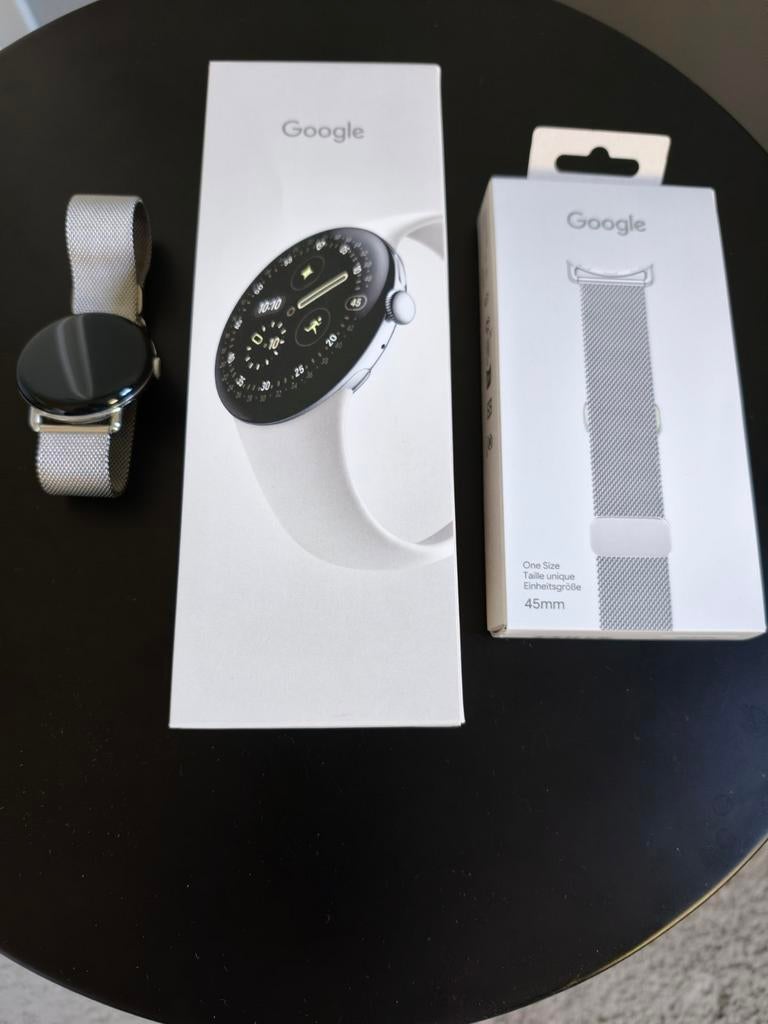Google Pixel Watch 4 45mm met originele Milanese band, Google, GPS, Ophalen of Verzenden, Zo goed als nieuw