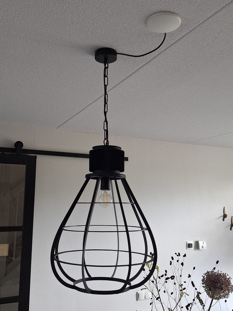 By-Boo Moonlight Large hanglamp – zwart metalen designlamp, Huis en Inrichting, Lampen | Hanglampen, Ophalen, E27 (groot), Zo goed als nieuw