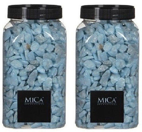 Marbles; pot decoratiesteentjes set/2 blauw, Verzenden, Nieuw
