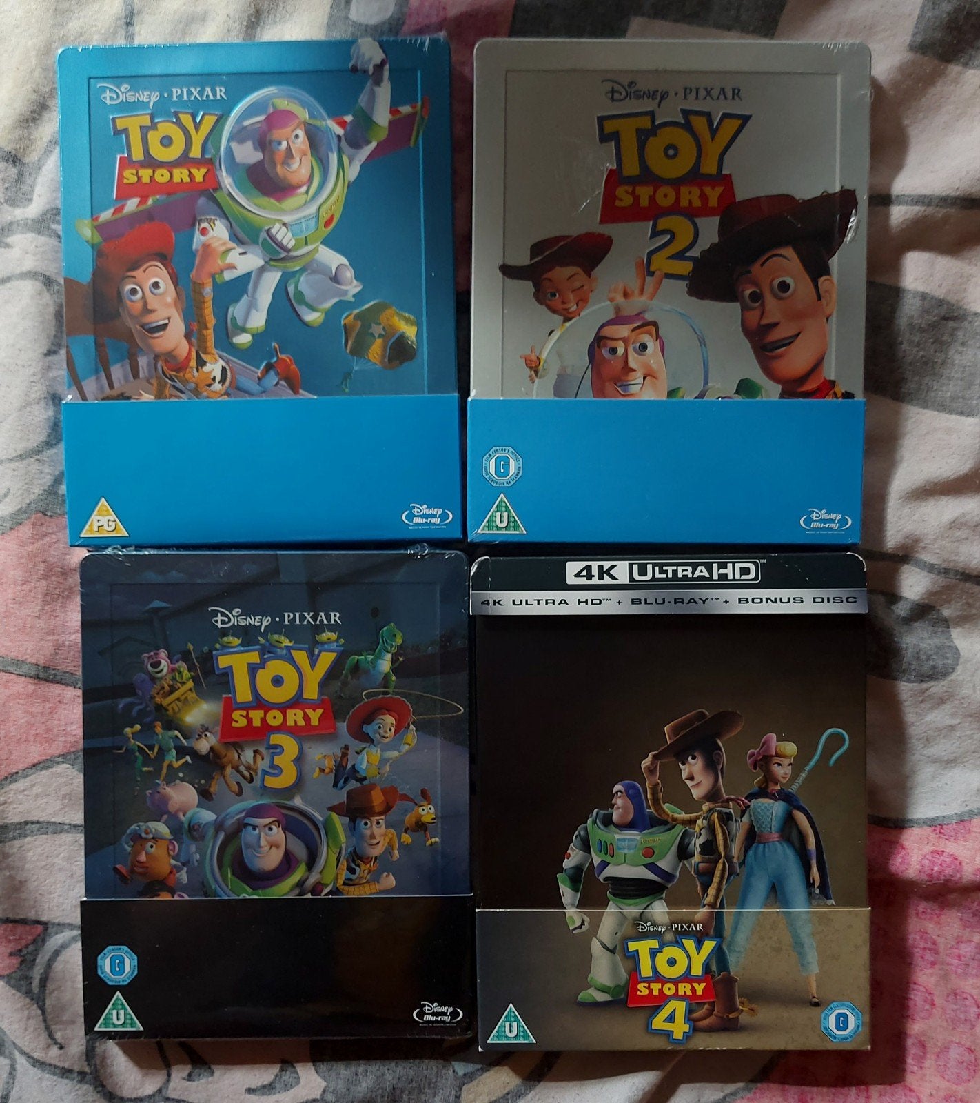 Pixar Toy Story 1, 2, 3 & 4 Zavvi Limited Edition Steelbooks, Alle leeftijden, Film, Nederlands, Met slipcover/slipcase
