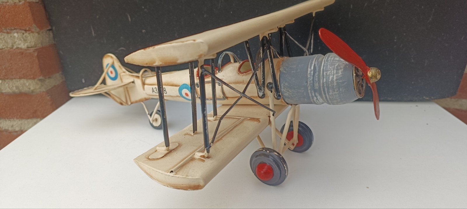 Vintage Antiek Vliegtuig Speelgoed - Decoratief Biplane Mode, Overige merken, Gebruikt, Ophalen of Verzenden, Groter dan 1:72
