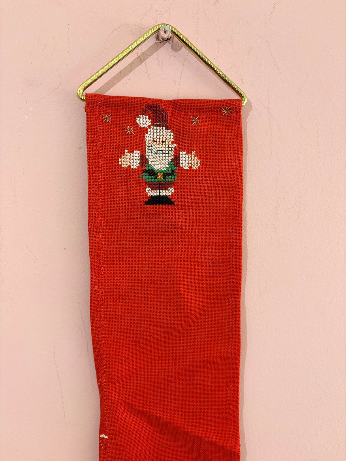 Vintage Scandinavische Kerstkaartenhanger Borduurwerk 190 cm, Ophalen of Verzenden, Zo goed als nieuw