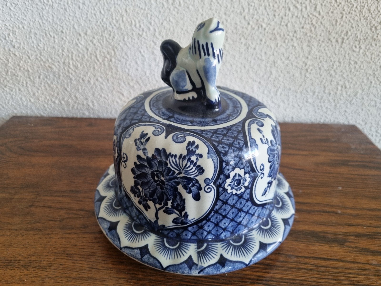 Prachtige Delfts Blauwe Vaas met Deksel en Leeuw, Antiek en Kunst, Ophalen