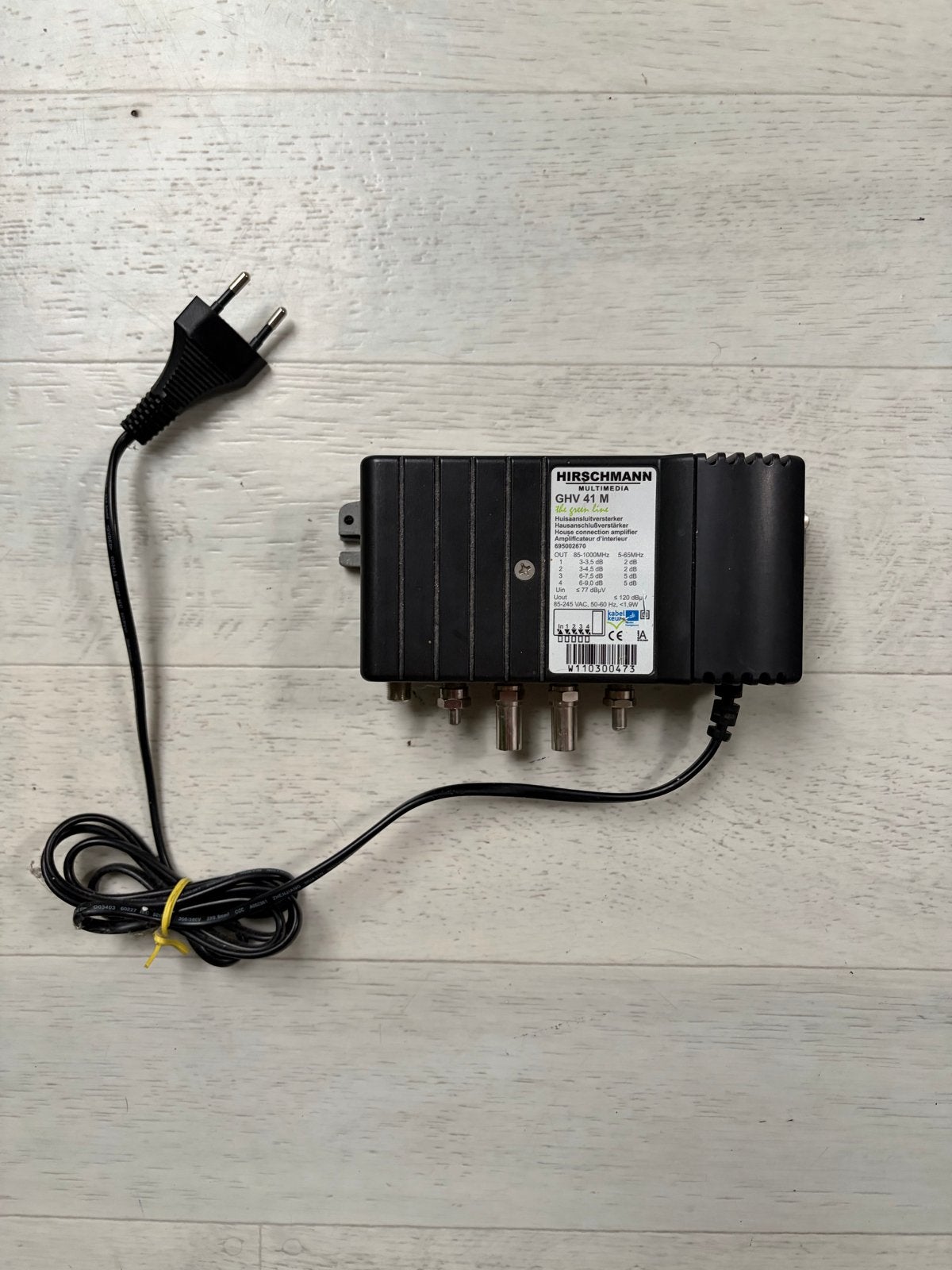 Hirschmann GHV 41 M Multimedia Versterker, Ophalen, Gebruikt, Minder dan 2 meter, Overige kabels