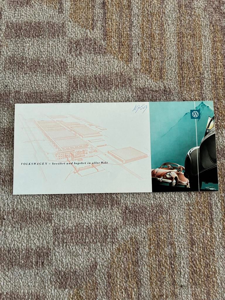 Ca. 1959 Volkswagen VW Kever brochure, Ophalen of Verzenden, Zo goed als nieuw, Volkswagen