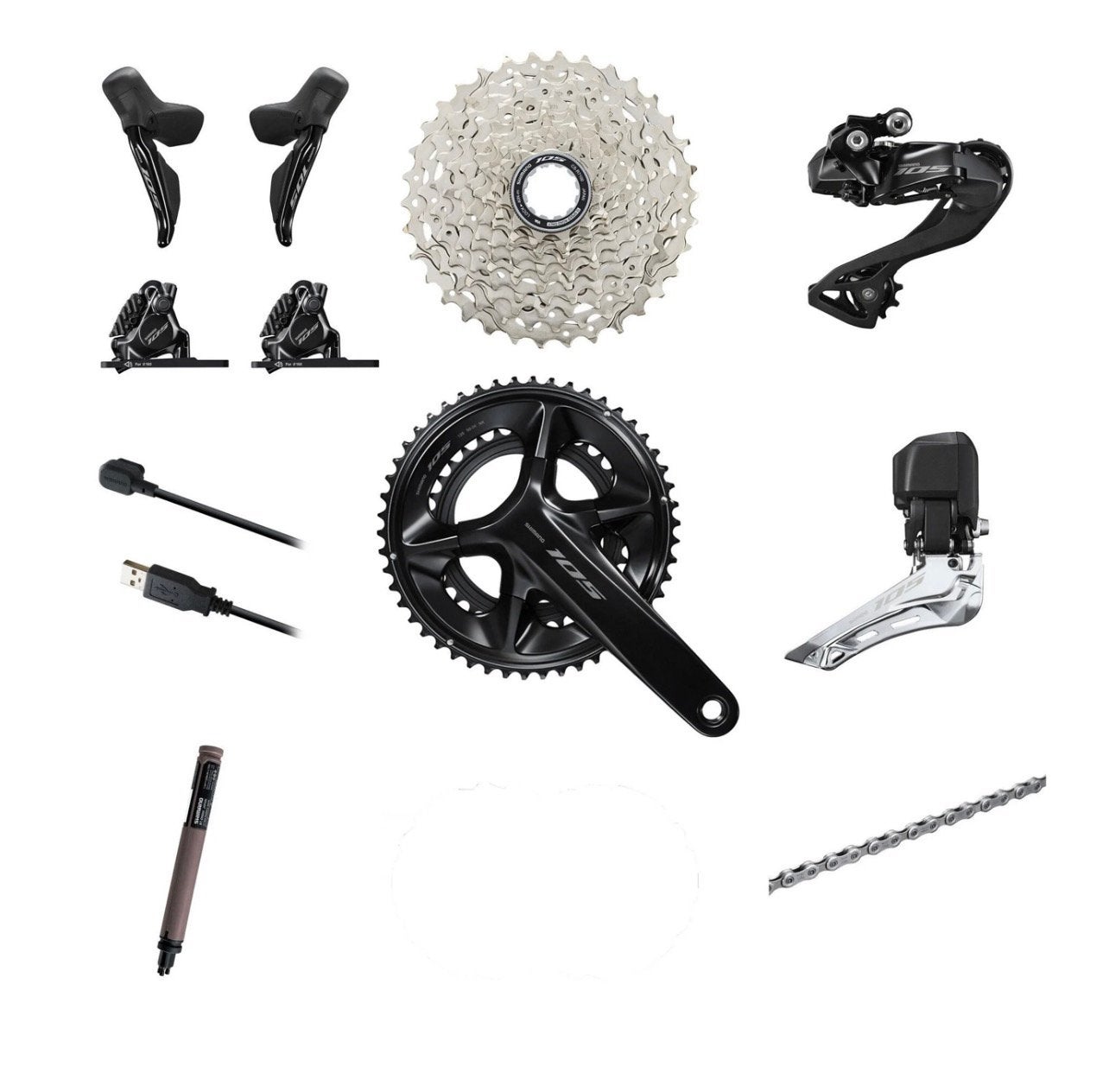Shimano 105 DI2 2x12 groepset inclusief montage!!, Fietsen en Brommers, Ophalen, Nieuw, Derailleur of Ketting, Aluminium