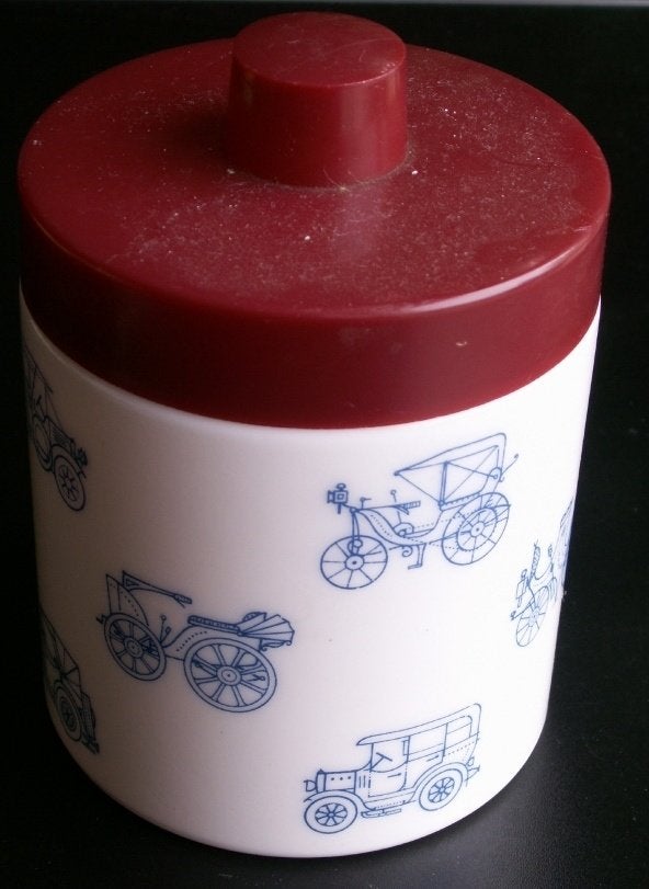 Retro vintage voorraadpot pot Echt Opaline melkglas, Verzamelen, Retro, Ophalen of Verzenden, Huis en Inrichting