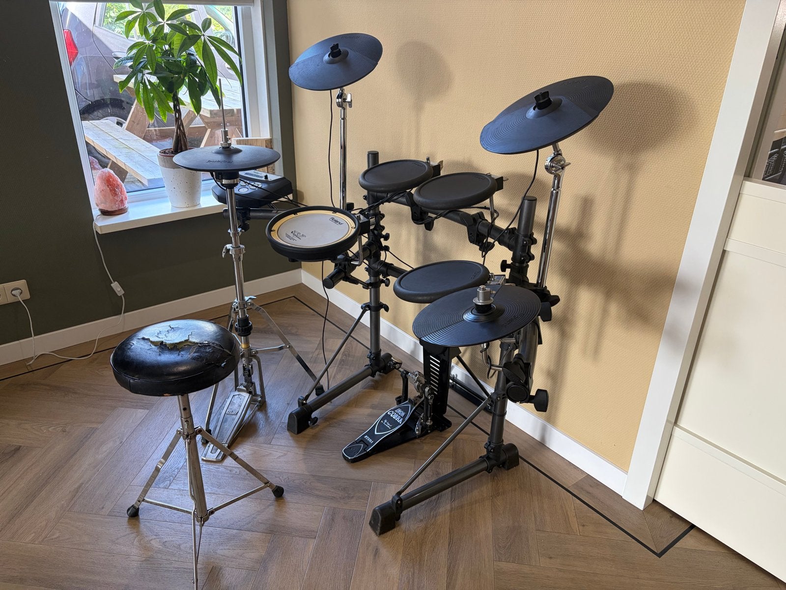 Roland TD-6V V-Drums + VH-11 + Iron Cobra, Ophalen, Gebruikt, Roland, Elektronisch