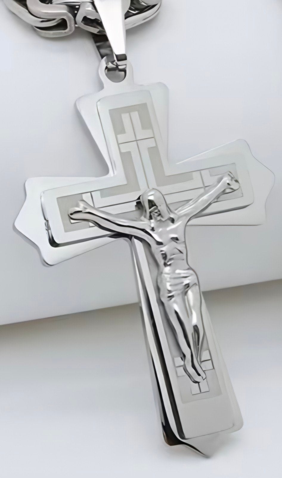 Jezus aanhetkruiskettinghanger - 7,5x4cm, Ophalen of Verzenden, Nieuw, Zilver