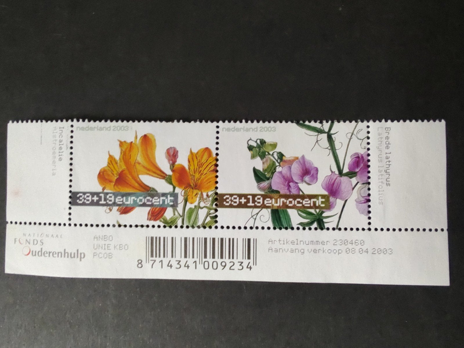 2164 en 2165 incalelie en Lathyrus 2003 met tabs, Verzenden