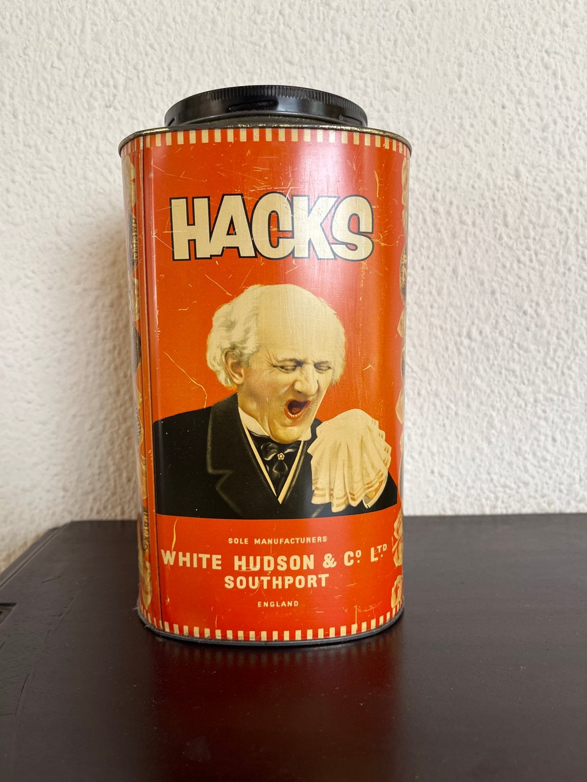Vintage Hacks blik - White Hudson & Co Ltd, Verzamelen, Blikken, Ophalen, Gebruikt, Overige, Overige merken