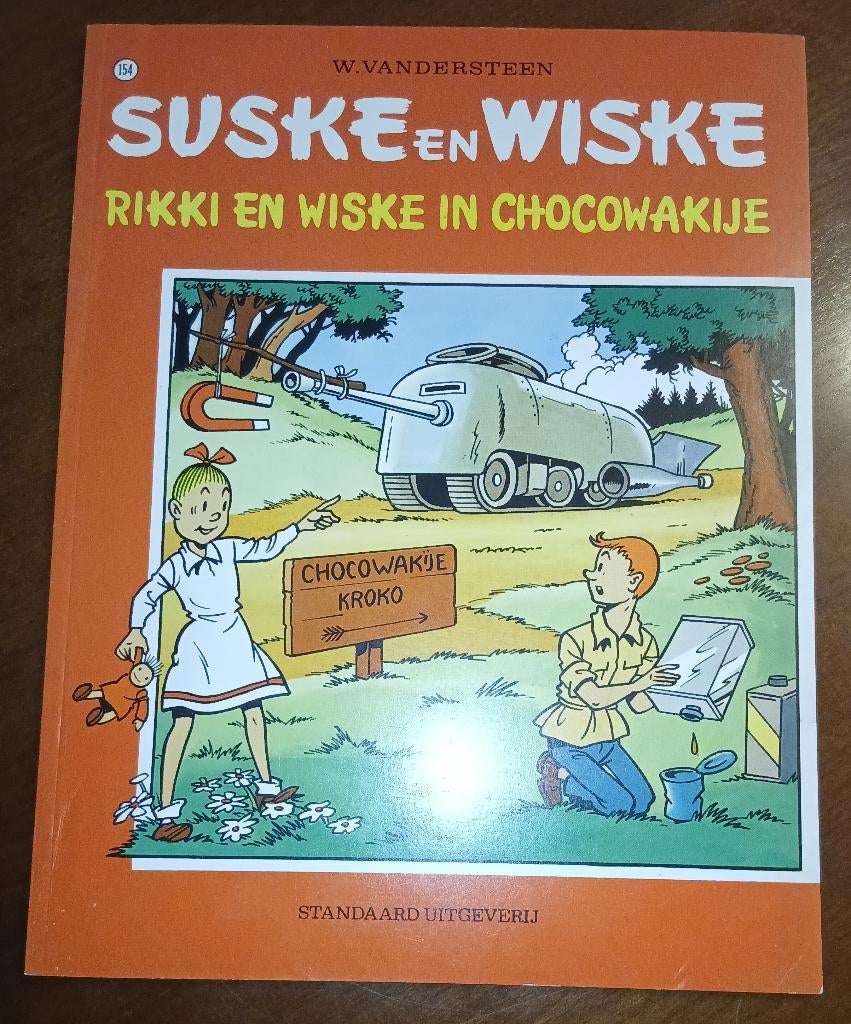 Rikki en Wiske in Chocowakije (VK 154, 1ste druk,1975), Boeken, Stripboeken, Ophalen, Willy Vandersteen, Eén stripboek, Zo goed als nieuw