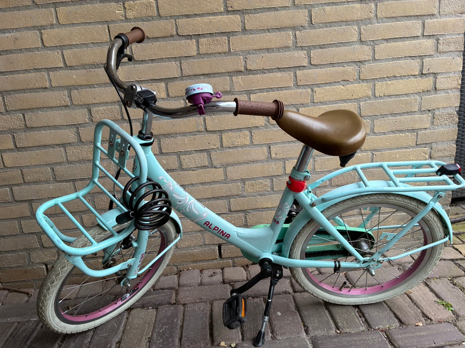 Alpina 18 inch fiets meisjes fiets, Ophalen, Terugtraprem, Gebruikt, Handrem