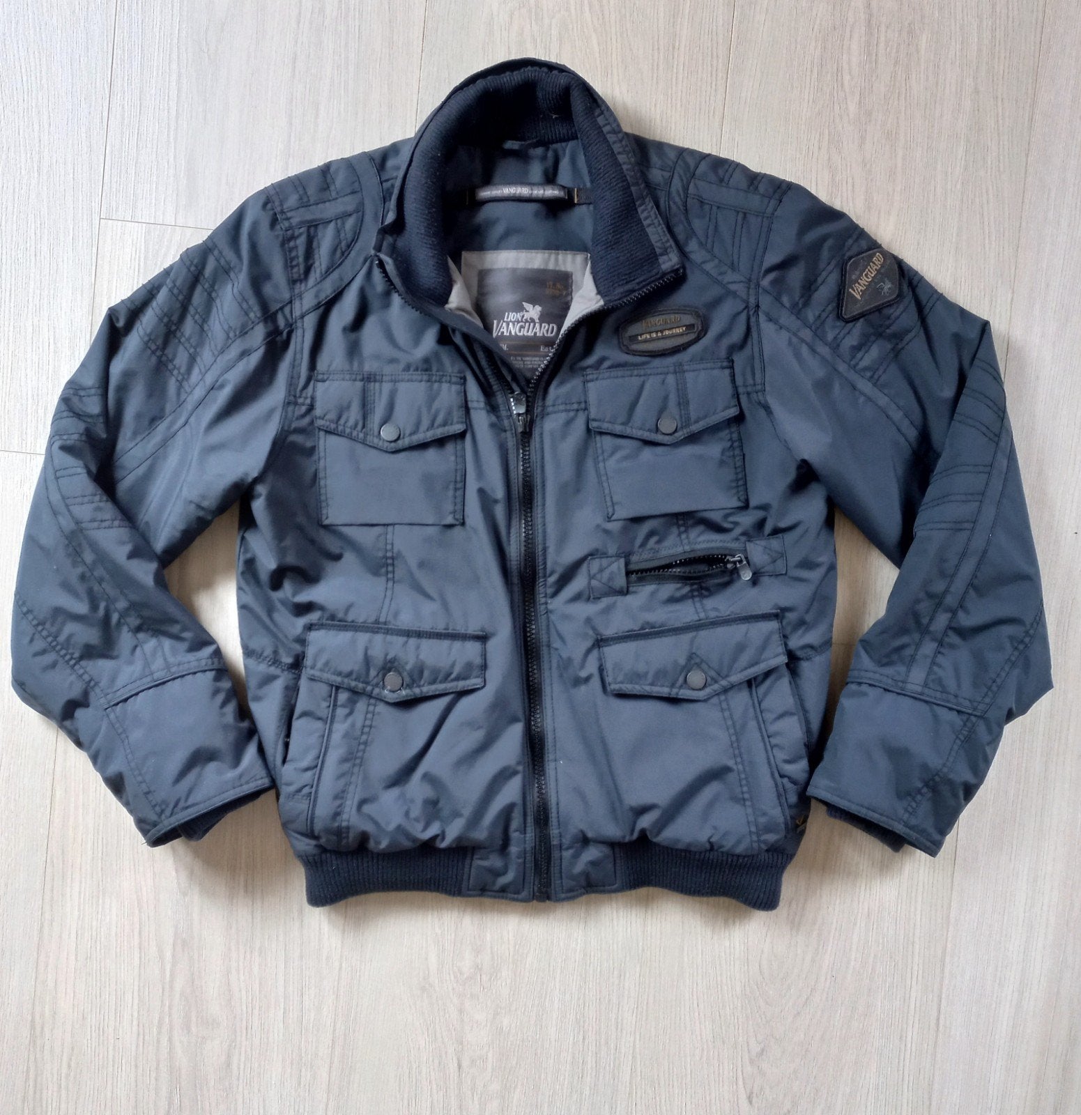 Vanguard Gevoerde winterjas  Donkerblauw/Antraciet maat L, Maat 52/54 (L), Meerkleurig, Ophalen of Verzenden, Zo goed als nieuw