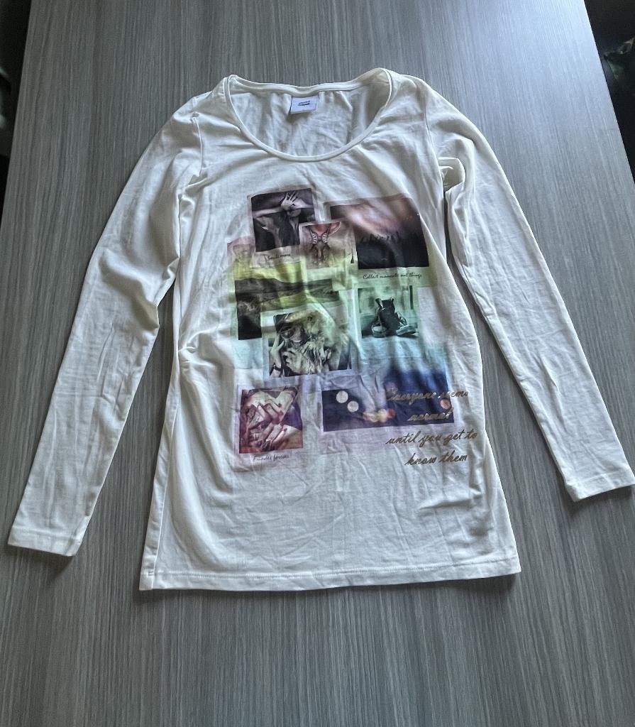 Mamalicious zwangerschapsshirt - maat S, Wit, Mamalicious, Zo goed als nieuw, Maat 36 (S)