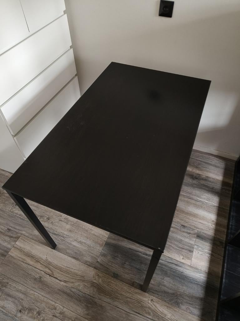 IKEA SANDSBERG Tafel, zwart, 110x67 cm, Gebruikt, 100 tot 150 cm, Overige materialen, Tot twee personen