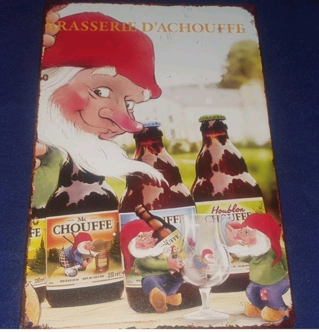 Wandbord van la chouffe, ideaal voor in de man cave, bar, Ophalen of Verzenden, Nieuw, Reclamebord, Plaat of Schild, Overige merken