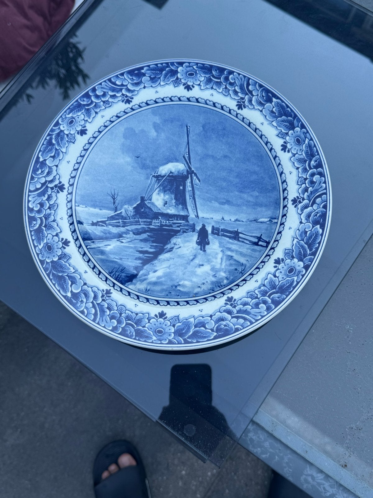 Antiek Delfts Blauw Bord - Botlek Rotterdam 1980, Ophalen