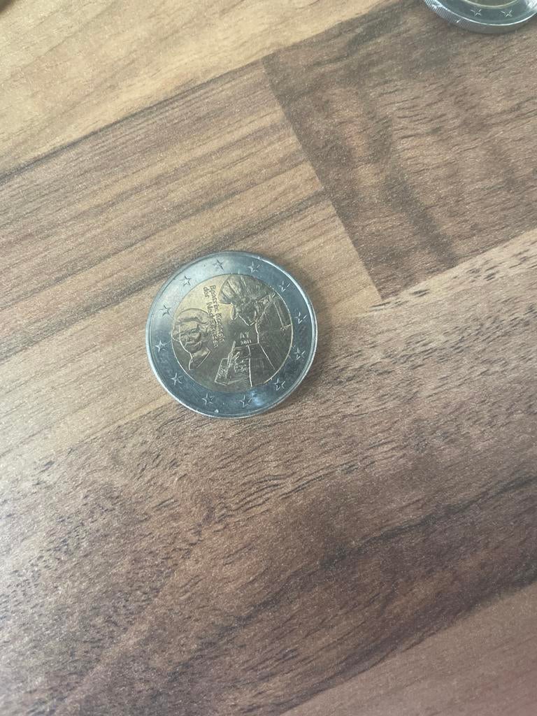 2 Euro munt Nederland 2011 Erasmus, Postzegels en Munten, Munten | Europa | Euromunten, Losse munt, 2 euro, Overige landen, Ophalen of Verzenden